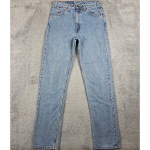 Vintage Levis 505 Orange Tab Jeans Mens 33x34 Blue 90s Straight Regular Fit USA